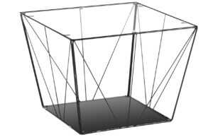 Černý kovový konferenční stolek Kave Home Tilo 60 x 60 cm se skleněnou deskou