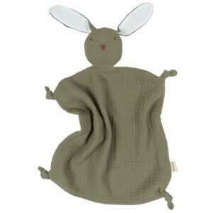 Malomi Kids Tmavě zelený mušelínový muchláček Dudu Rabbit