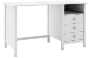 Bílý dřevěný pracovní stůl Marckeric Max 120 x 54 cm