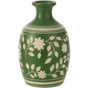 Zelená keramická váza J-Line Floryn 38 cm