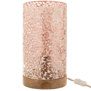 Růžová skleněná stolní lampa J-line Mozze 29