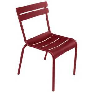 Červená kovová zahradní židle Fermob Luxembourg
