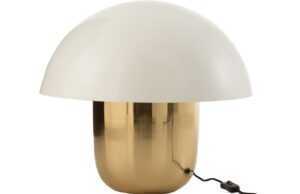 Bílo zlatá kovová stolní lampa J-line Mushroom L