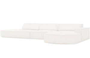 Béžová bouclé čtyřmístná rohová pohovka MICADONI Jodie 342 cm