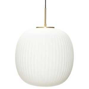 Bílé skleněné závěsné světlo Hübsch Serene 42 cm