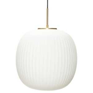 Bílé skleněné závěsné světlo Hübsch Serene 42 cm