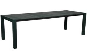 Tmavě zelený hliníkový rozkládací zahradní stůl Mindo 111 263/352 x 100 cm