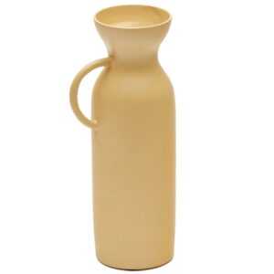Hořčicově žlutá kovová váza Kave Home Pelras 25 cm