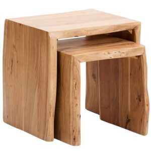 Kave Home Set dvou dřevěných odkládacích stolků Lomiri