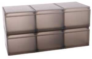 Joseph Joseph Set šesti šedých plastových úložných boxů na boty Shoecase