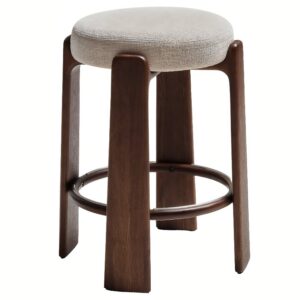 Kave Home Béžová ořechová barová židle Granite II. 65 cm