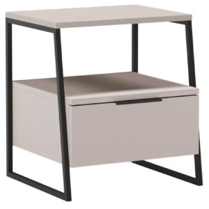 Marckeric Krémový lakovaný noční stolek Velia 45 x 40 cm