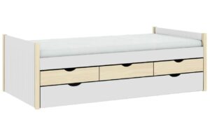 Marckeric Bílá dřevěná rozkládací postel Valka 90 x 190 cm