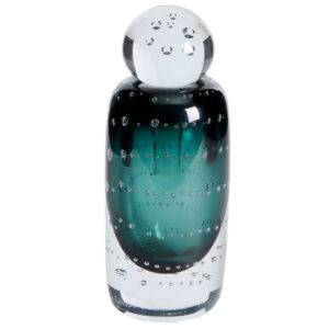 Kave Home Zelená skleněná váza Lunivo 15