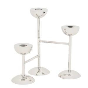 Kave Home Stříbrný kovový svícen Nirela