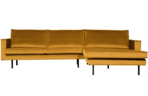 WOOOD Sametová rohová pohovka Raden 300 cm