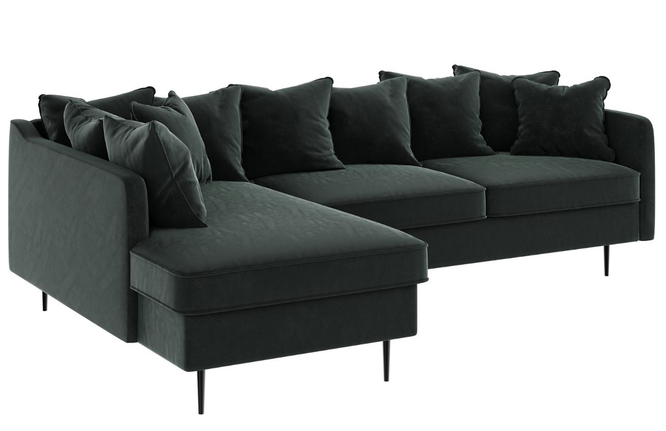 Ghado Sametová rohová pohovka Esme 255 cm