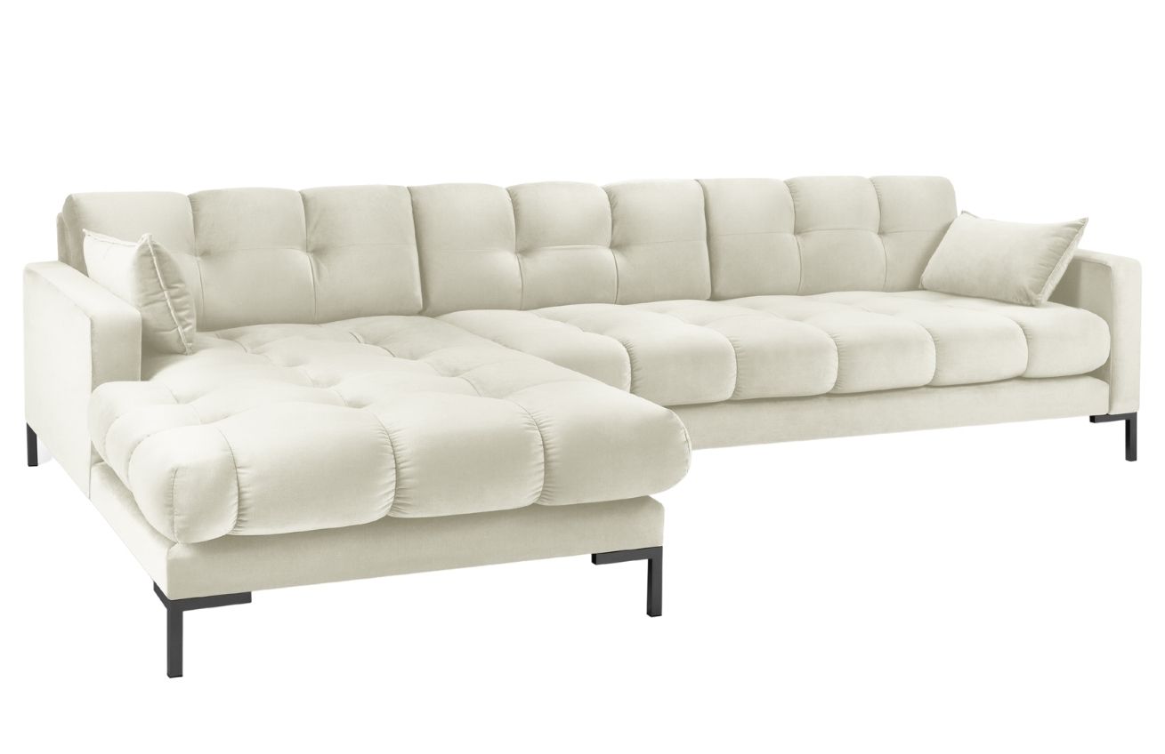 Micadoni Sametová rohová pohovka Mamaia 293 cm