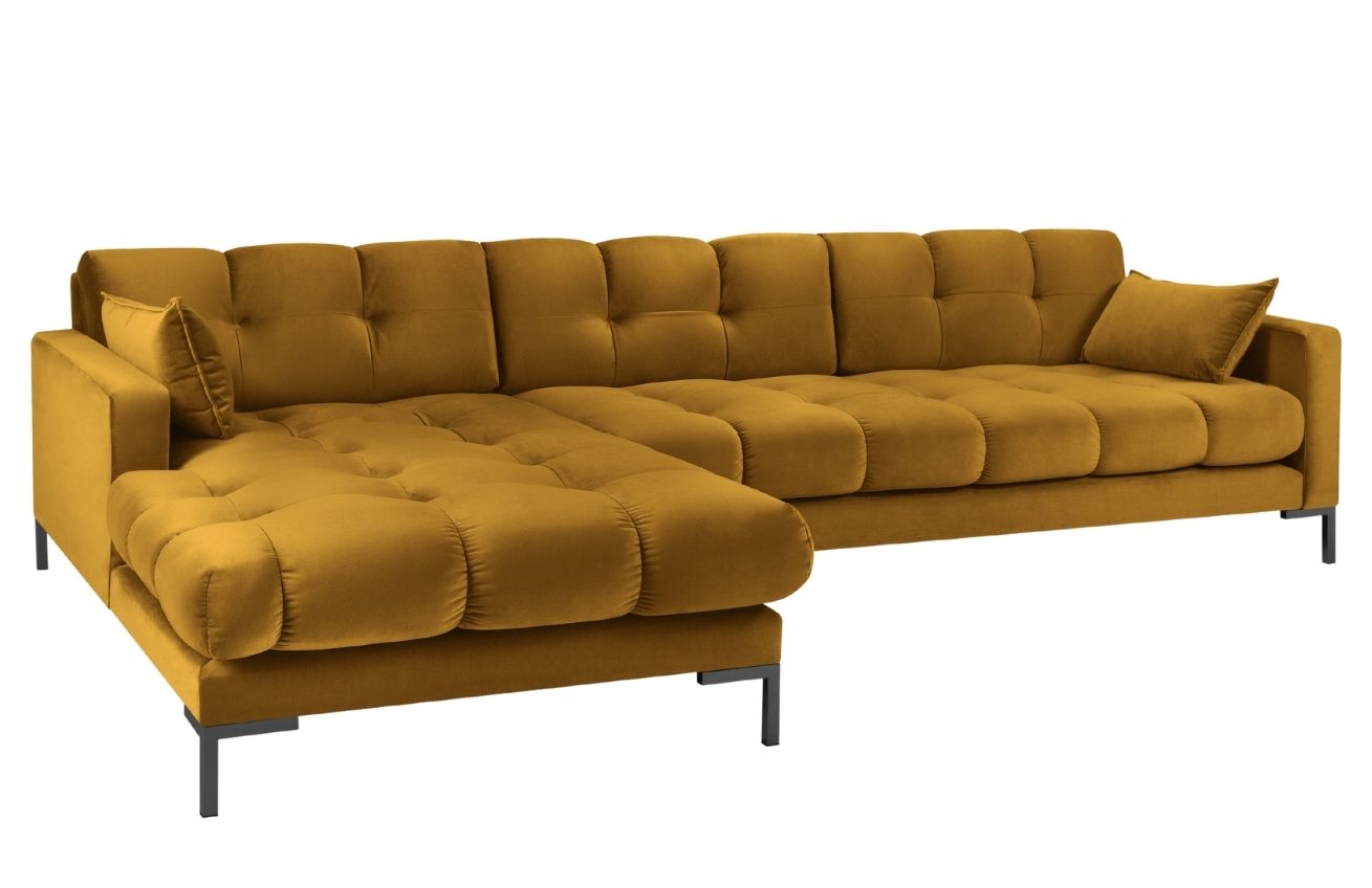 Micadoni Sametová rohová pohovka Mamaia 293 cm