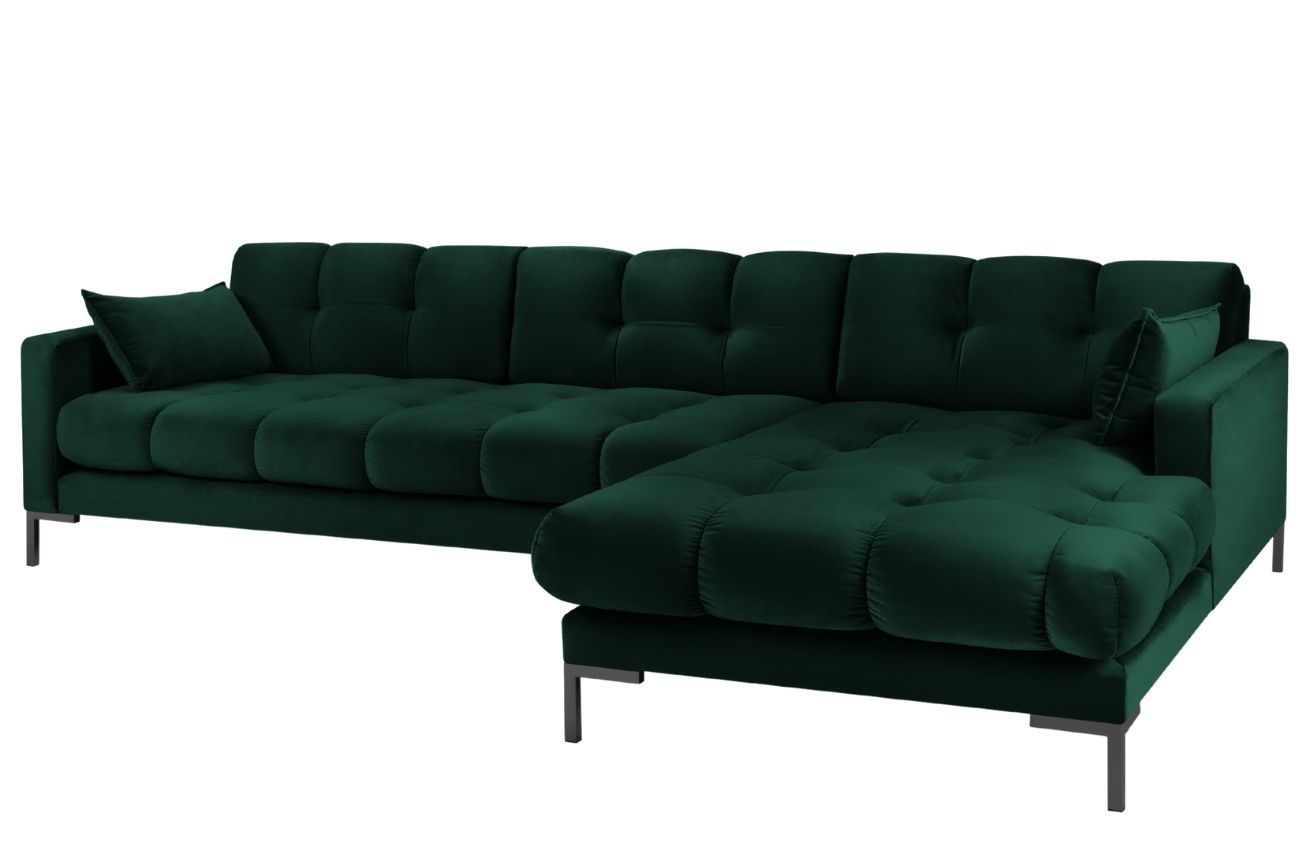 Micadoni Sametová rohová pohovka Mamaia 293 cm