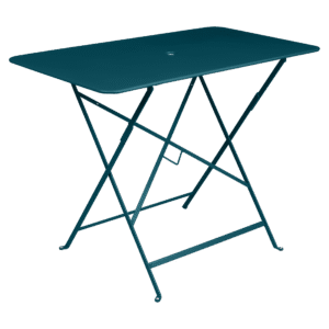 Modrý kovový skládací stůl Fermob Bistro 97 x 57 cm