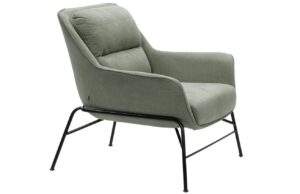 Šedozelené látkové lounge křeslo Teulat Sadira