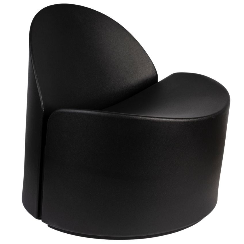Černé plastové lounge křeslo Zuiver Bloom
