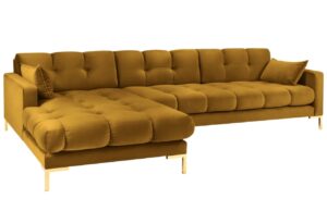 Micadoni Sametová rohová pohovka Mamaia 293 cm