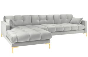 Micadoni Sametová rohová pohovka Mamaia 293 cm