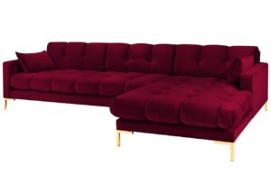 Micadoni Sametová rohová pohovka Mamaia 293 cm