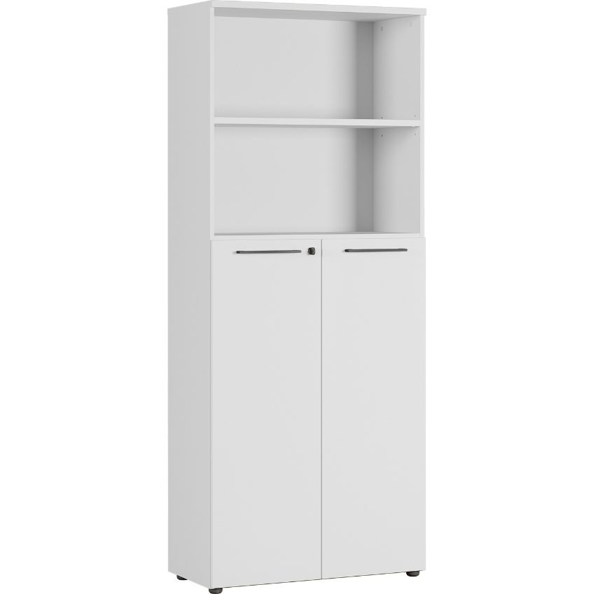 Germania Světle šedá kancelářská skříň Agenda 197 x 80 cm