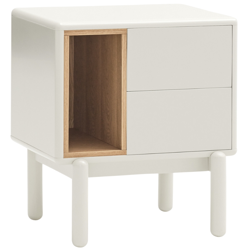 Krémově bílý lakovaný noční stolek Teulat Corvo 48 x 35 cm