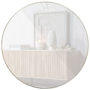 WOOOD Zlaté kovové závěsné zrcadlo Doutzana 115 cm