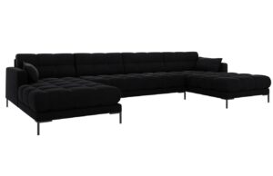 Micadoni Sametová rohová pohovka Mamaia 383 cm