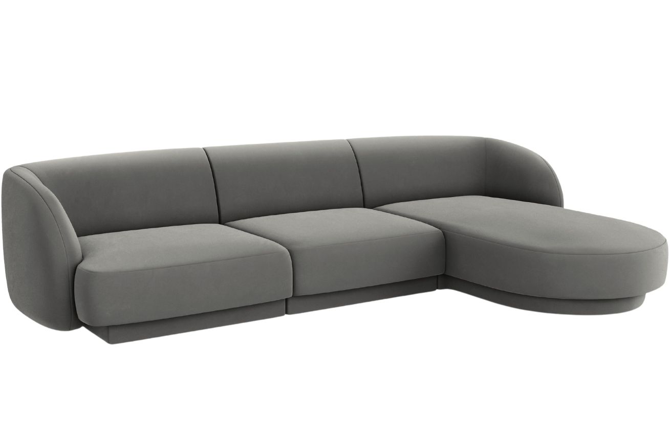 Micadoni Sametová rohová pohovka Miley 255 cm