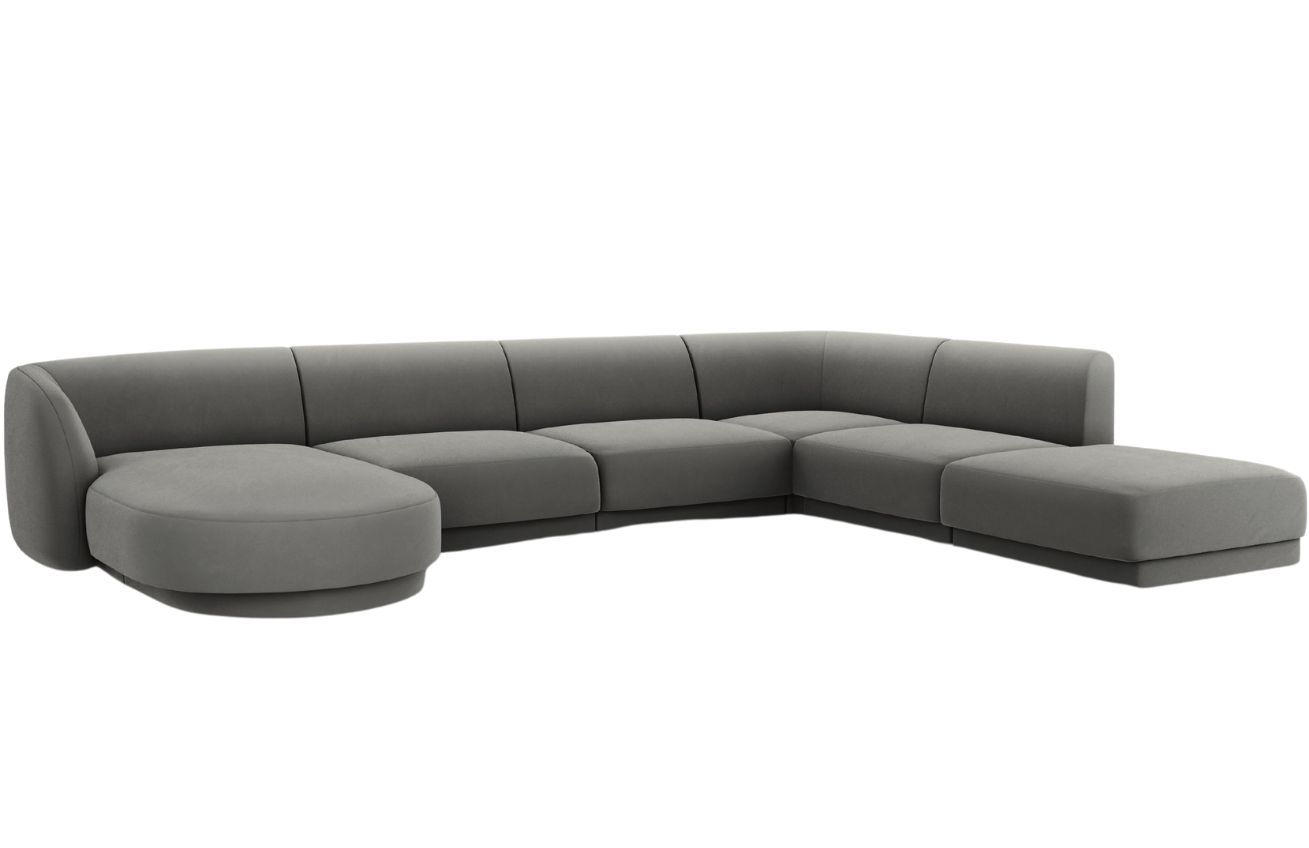 Micadoni Sametová rohová pohovka Miley 330 cm