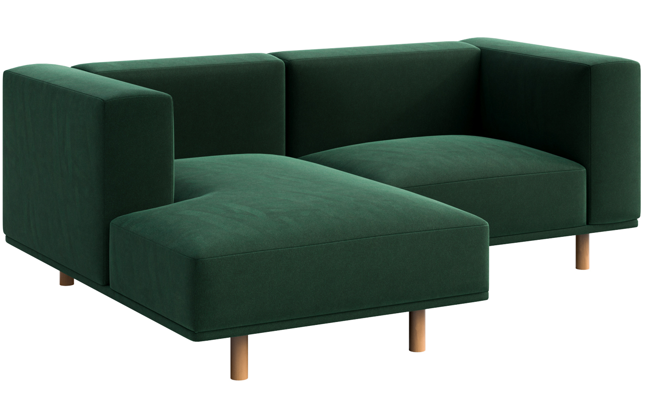 Ame Yens Sametová rohová pohovka Kukumo 204 cm