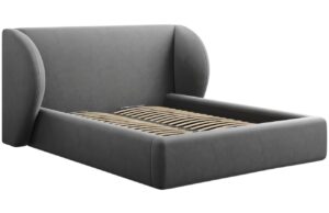 Micadoni Sametová postel Miley 160 x 200 cm s úložným prostorem