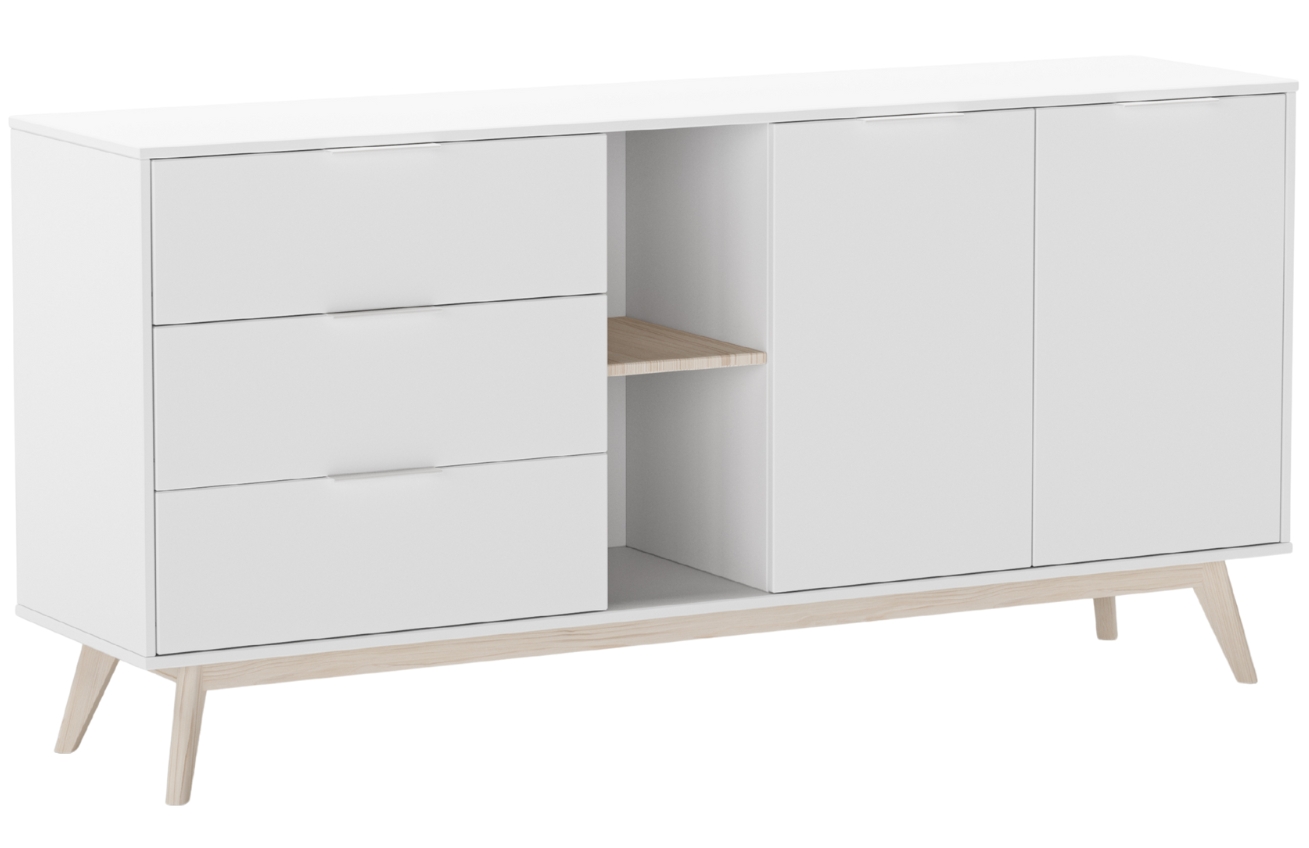 Bílá lakovaná komoda Marckeric Campus 165 x 40 cm