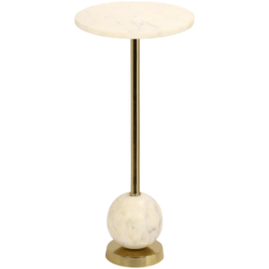 Nordic Living Bílý mramorový odkládací stolek Selen 25 cm