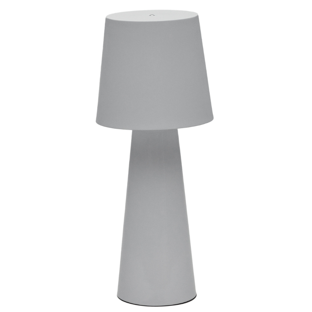 Šedá kovová zahradní stolní LED lampa Kave Home Arenys M