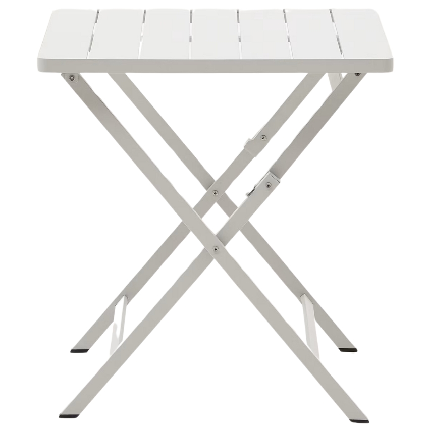 Bílý hliníkový zahradní skládací stůl Kave Home Torreta 70 x 70 cm