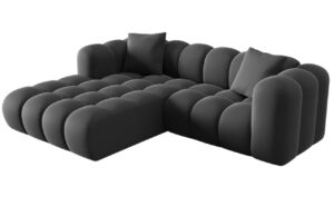 Windsor & Co Sametová rohová pohovka Halley 242 cm