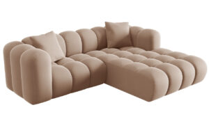 Windsor & Co Sametová rohová pohovka Halley 242 cm