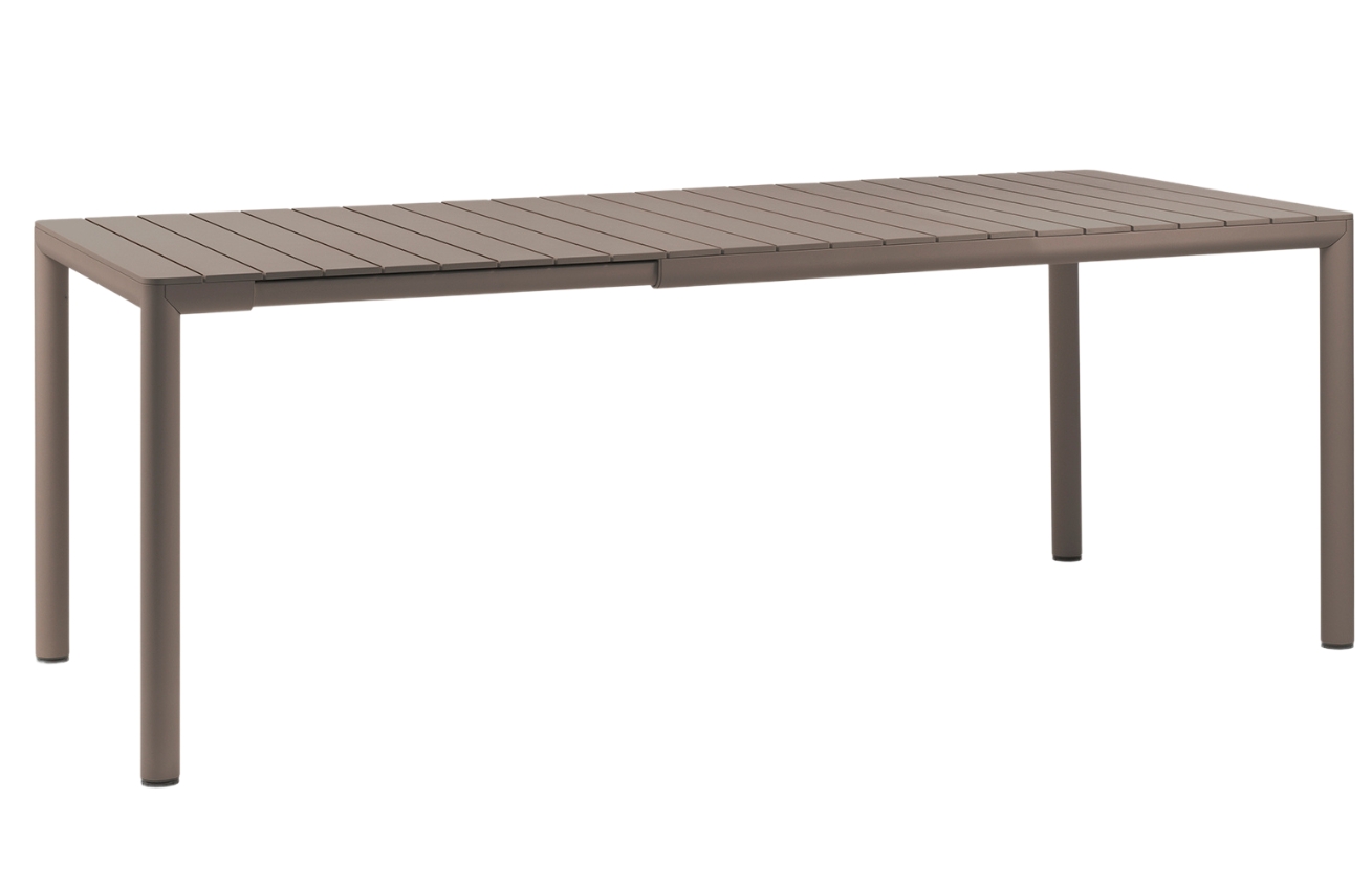 Nardi Šedohnědý plastový rozkládací zahradní stůl Tevere 147/211 x 90 cm