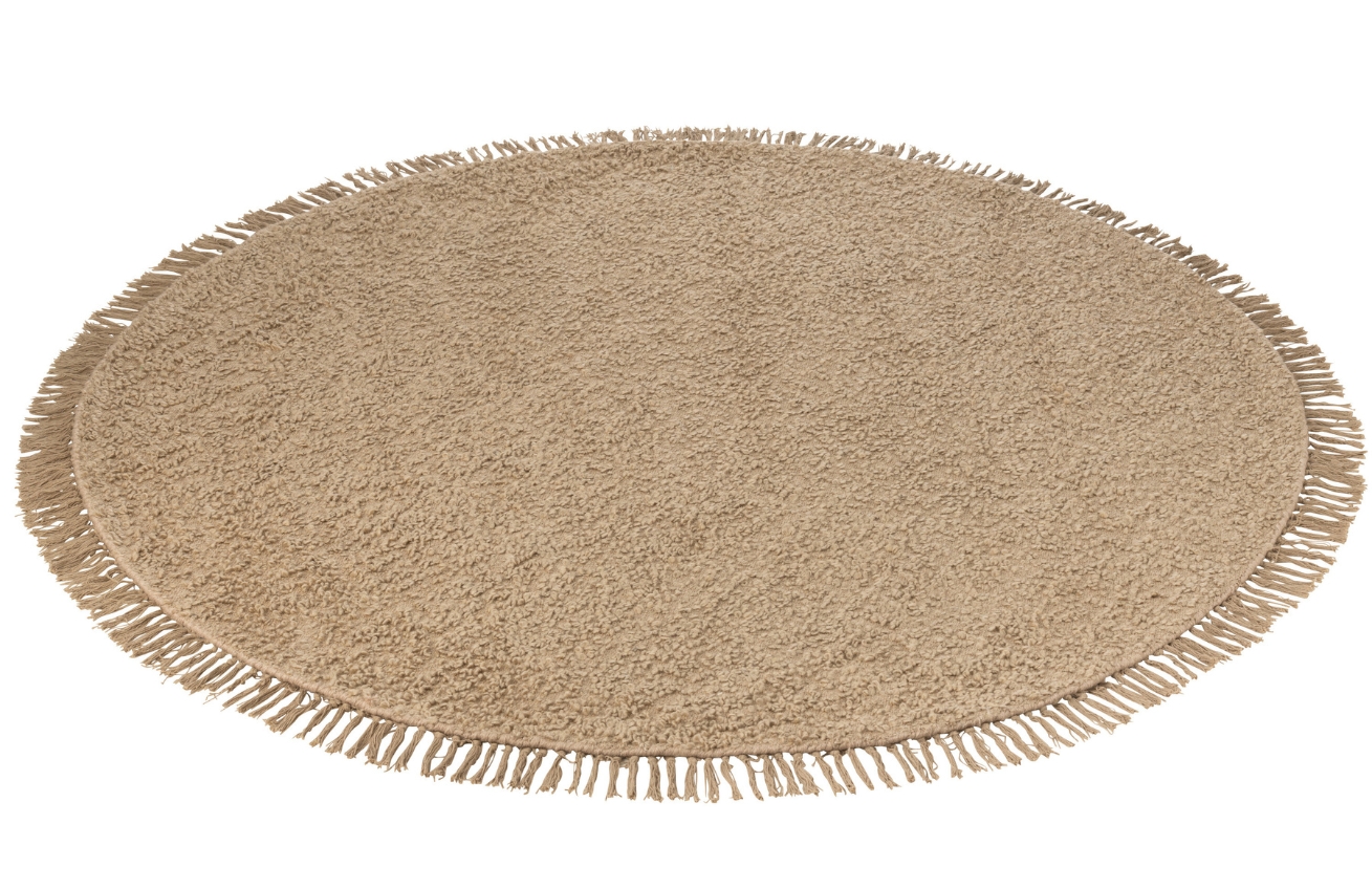 Tmavě béžový kulatý koberec J-line Feddy 200 cm