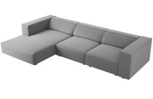 Cosmopolitan Design Sametová rohová pohovka Arendal 284 cm