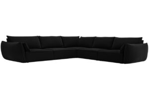 Micadoni Sametová rohová pohovka Kaelle 286 cm