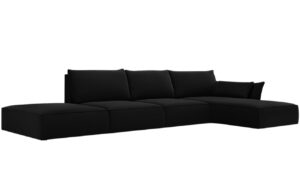 Micadoni Sametová rohová pohovka Kaelle 364 cm