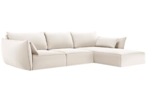 Micadoni Sametová rohová pohovka Kaelle 308 cm